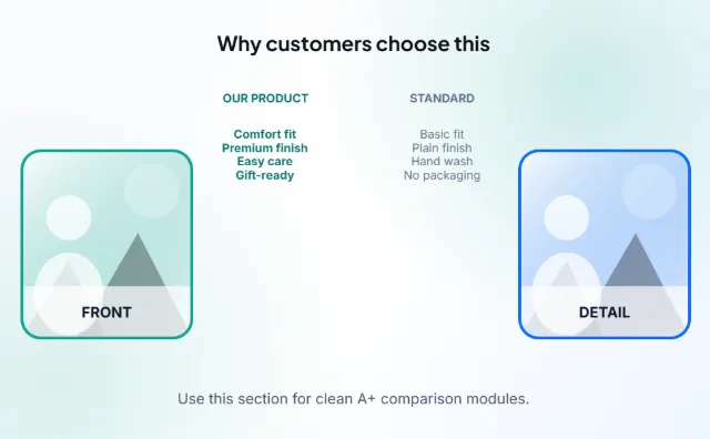 Feature Comparison template layout preview