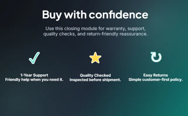 Trust & Warranty template layout preview