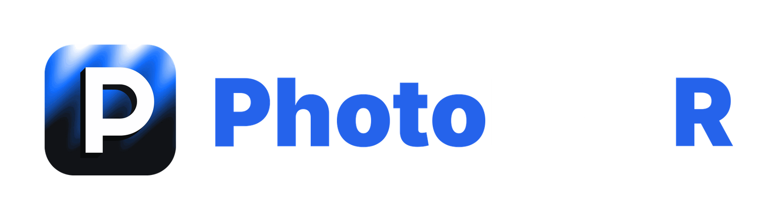 PhotoEditRocket white logo on transparent background